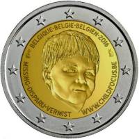 (017) Монета Бельгия 2016 год 2 евро "20 лет европейскому центру Child Focus"  Биметалл  PROOF